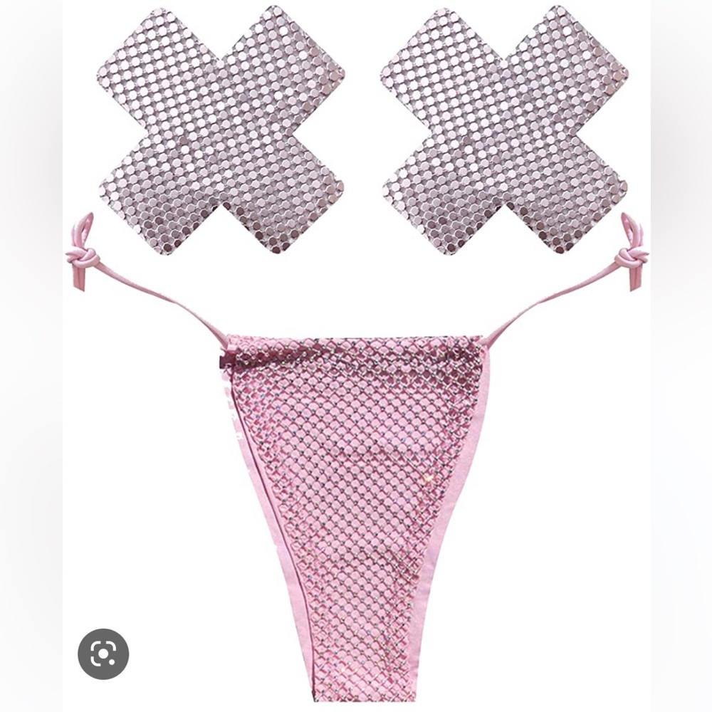 Neva Nude Shiney Hiney Crystal High Waisted Naughty Knix & Chainmail pink M rave